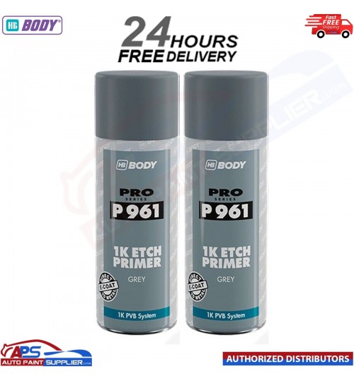 2x HB BODY P961 1K ETCH PRIMER AEROSOL 400ML - GREY